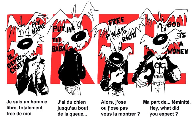 Je suis un homme libre, totalement free de moi[br]J'ai du chien jusqu'au bout de la queue…[br]Alors, j'ose ou j'ose pas vous la montrer ?[br]ma part de…féminité. Hey, what did you expect ?