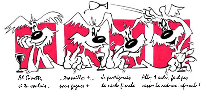 Ah Ginette, si tu voulais… Travailler plus pour gagner plus. Je partagerais ta niche fiscale[br]Allez, un autre, faut pas casser la cadence infernale !